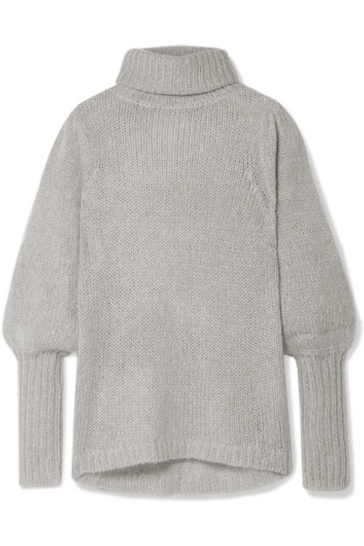 Apiece Apart Valencia Open-knit Turtleneck Sweater In Gray