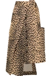 JACQUEMUS THIKA LEOPARD-PRINT COTTON-BLEND MIDI SKIRT