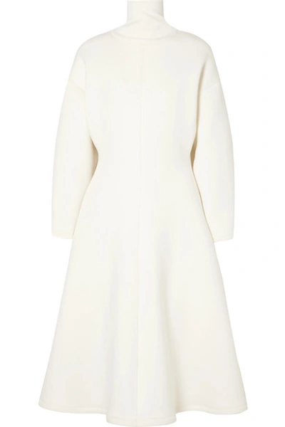 Beaufille Gauguin Neoprene Turtleneck Midi Dress In Ivory