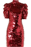 ALICE AND OLIVIA BRENNA SEQUINED TULLE MINI DRESS