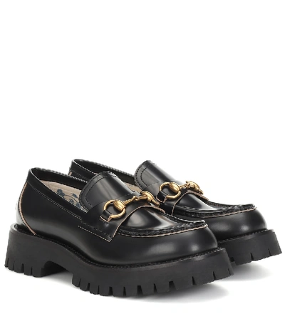 Gucci Horsebit Leather Loafers In Nero