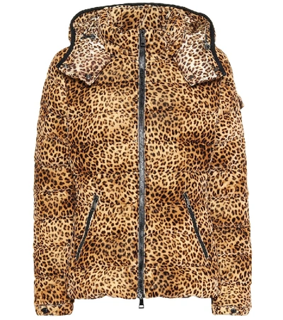Moncler Bady Leopard Print Down Coat In Animal Print
