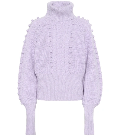 Temperley London Wool Turtleneck Sweater In Purple