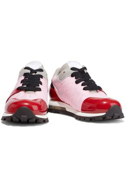 Acne Studios Joriko Suede-trimmed Pvc And Shell Trainers In Pink