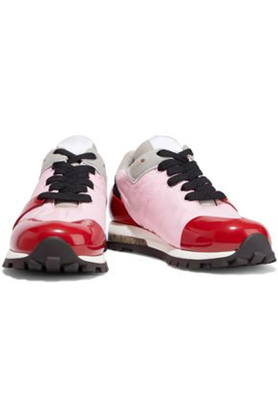 Acne Studios Joriko Suede-trimmed Pvc And Shell Sneakers In Pink