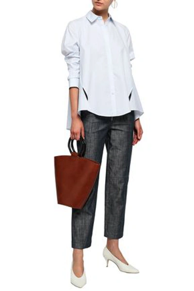 Adam Lippes Woman Pinstriped Cotton-poplin Shirt White