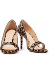 CHARLOTTE OLYMPIA CHARLOTTE OLYMPIA WOMAN CHRISTINE LEOPARD-PRINT CALF HAIR SANDALS SAND,3074457345618403218