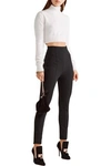 BALMAIN BALMAIN WOMAN CREPE SKINNY PANTS BLACK,3074457345617095224