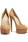 CASADEI CASADEI WOMAN SUEDE PLATFORM PUMPS LIGHT BROWN,3074457345620365791