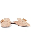 DOLCE & GABBANA JACKIE BUCKLED CORDED LACE SLIPPERS,3074457345620971202