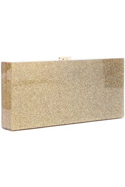 Halston Heritage Glittered Acrylic Box Clutch In Gold