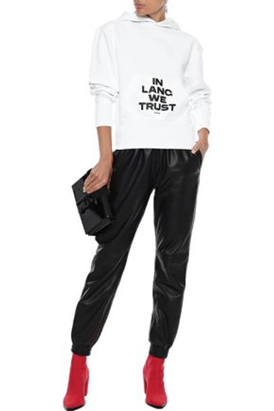 Helmut Lang Printed French Cotton-terry Hoodie In White