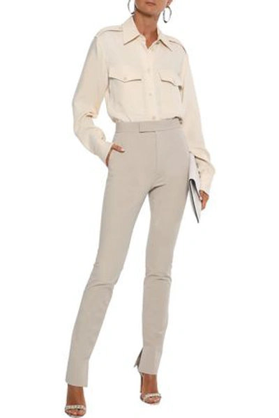 Helmut Lang Rider Stretch-cotton Twill Skinny Pants In Beige