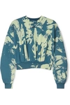 OFF-WHITE CROPPED TIE-DYED COTTON-JERSEY SWEATSHIRT