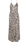 ANINE BING ROSEMARY LEOPARD-PRINT SILK-SATIN MAXI DRESS