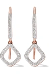 Monica Vinader Diamond And 18k Rose Gold Vermeil Riva Mini Kite Drop Earrings In Rose Gold
