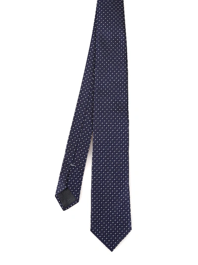 Ermenegildo Zegna Pinpoint Dark Blue Tie