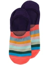 Paul Smith Men's Artist Stripe No-show Socks In Orange