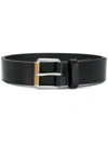 Paul Smith Black Leather Stripe Roller Belt In Black