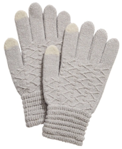 Steve Madden Lurex Zig Zag Itouch Gloves In Grey
