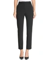 Dkny Petite Slim-straight Pull-on Dress Pants In Black