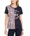 TOMMY HILFIGER COTTON HALF-PRINT T-SHIRT