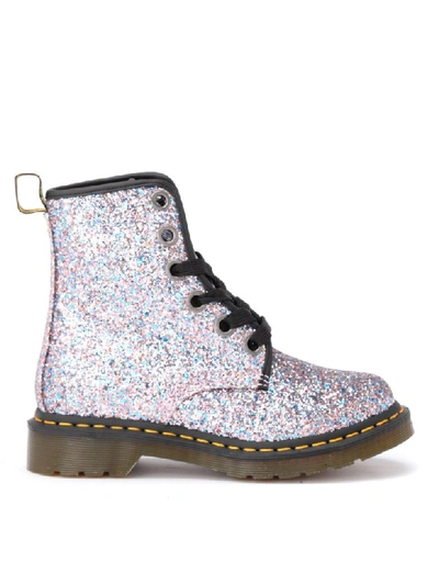 Dr. Martens' Amphibious Boot Model 1460 In Multicolor Glittery Leather In Pink