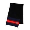 KENZO SCARF IN BLACK WOOL WITH MULTICOLOR STRIPED PATTERN,11075515