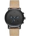 Mvmt Chrono Tan Leather Strap & Gray Dial Chronograph, 45mm In Sandstone