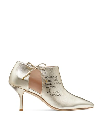 Stuart Weitzman Avita 75 In Platino Gold Metallic Nappa Leather