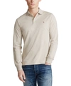 Polo Ralph Lauren Men's Long Sleeve Soft Cotton Polo Shirt In Tuscan Beige Heather
