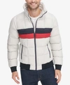 TOMMY HILFIGER MEN'S COLORBLOCKED QUILTED PUFFER JACKET