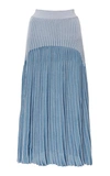 BALMAIN RIBBED JACQUARD-KNIT MIDI SKIRT,730066