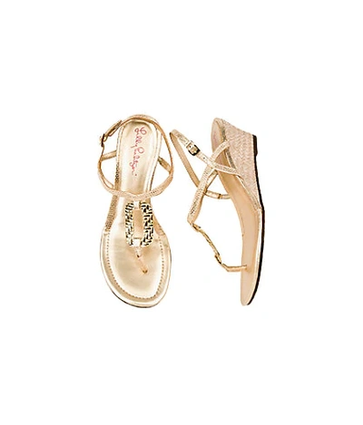 Lilly Pulitzer As Good As Gold Wedge In Gold Metallic