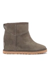 UGG UGG CLASSIC FEMME MINI ANKLE BOOT IN grey IN SHEEPSKIN AND SUEDE,11075936