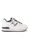 HOGAN SNEAKER MODEL H222 IN WHITE LEATHER WITH SILVER MIRROR EFFECT,11075926