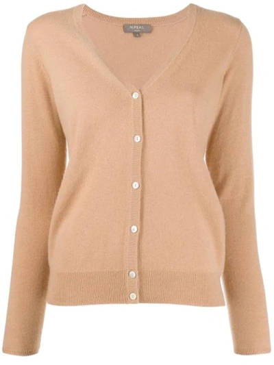 N•peal V-neck Cardigan In Neutrals