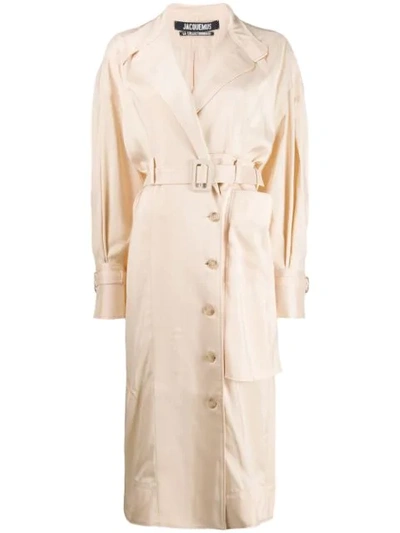 Jacquemus Belted Trench Coat In Neutrals