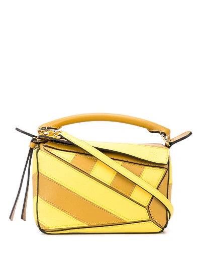 Loewe Puzzle Rugby Mini Bag In Yellow