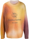 Palm Angels Tie Dye Mohair & Wool Crewneck Sweater In Yellow