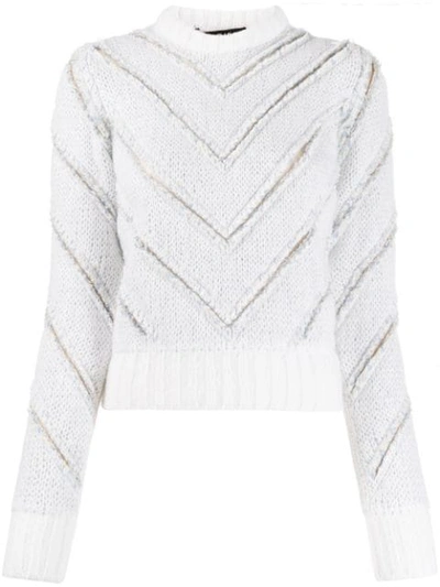 Y/project Slashed Mohair Jumper In White