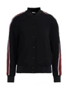 KENZO BLACK BOMBER JACKET WITH MULTICOLOR TIGER EMBROIDERY ON THE BACK,11075905