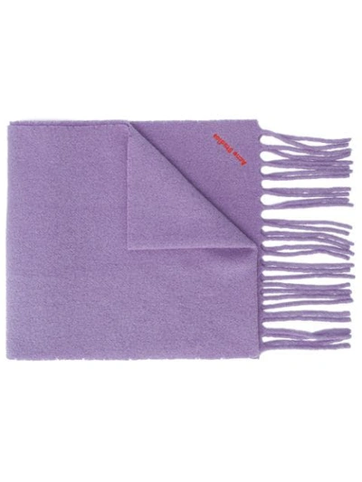 Acne Studios Boiled Knitted Scarf In Purple