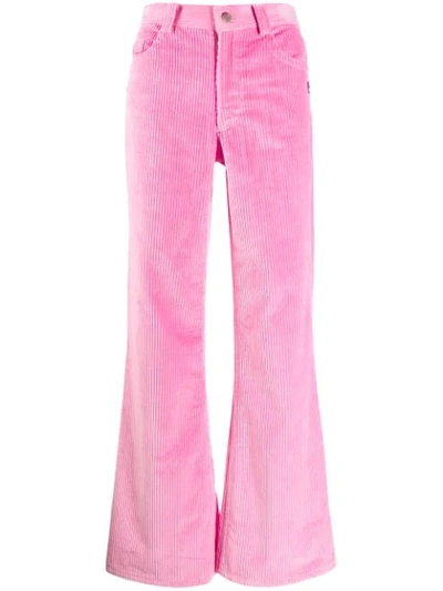Marc Jacobs The Flared Wide-leg Corduroy Jeans In Pink