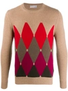 Ballantyne Argyle Knit Sweater In Neutrals