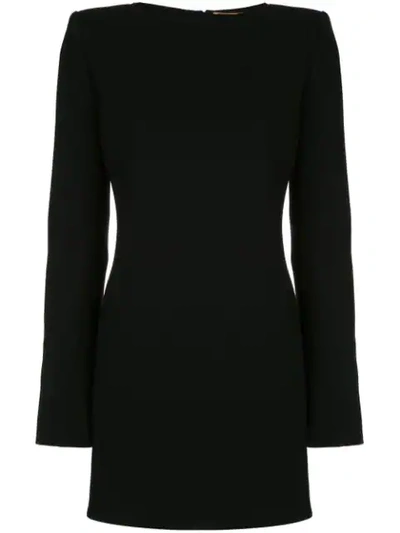 Saint Laurent Bow-detail Open-back Mini Dress In Black