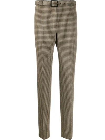 Givenchy Checked Straight High-rise Wool Trousers In Biege Camel