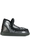 Mou Metallic Sheen Eskimo Boots In Black