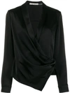 ALICE AND OLIVIA V-NECK WRAP FRONT BLOUSE