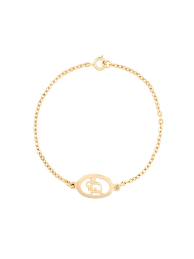 Pre-owned Dior Oval Logo Bracelet In Gold